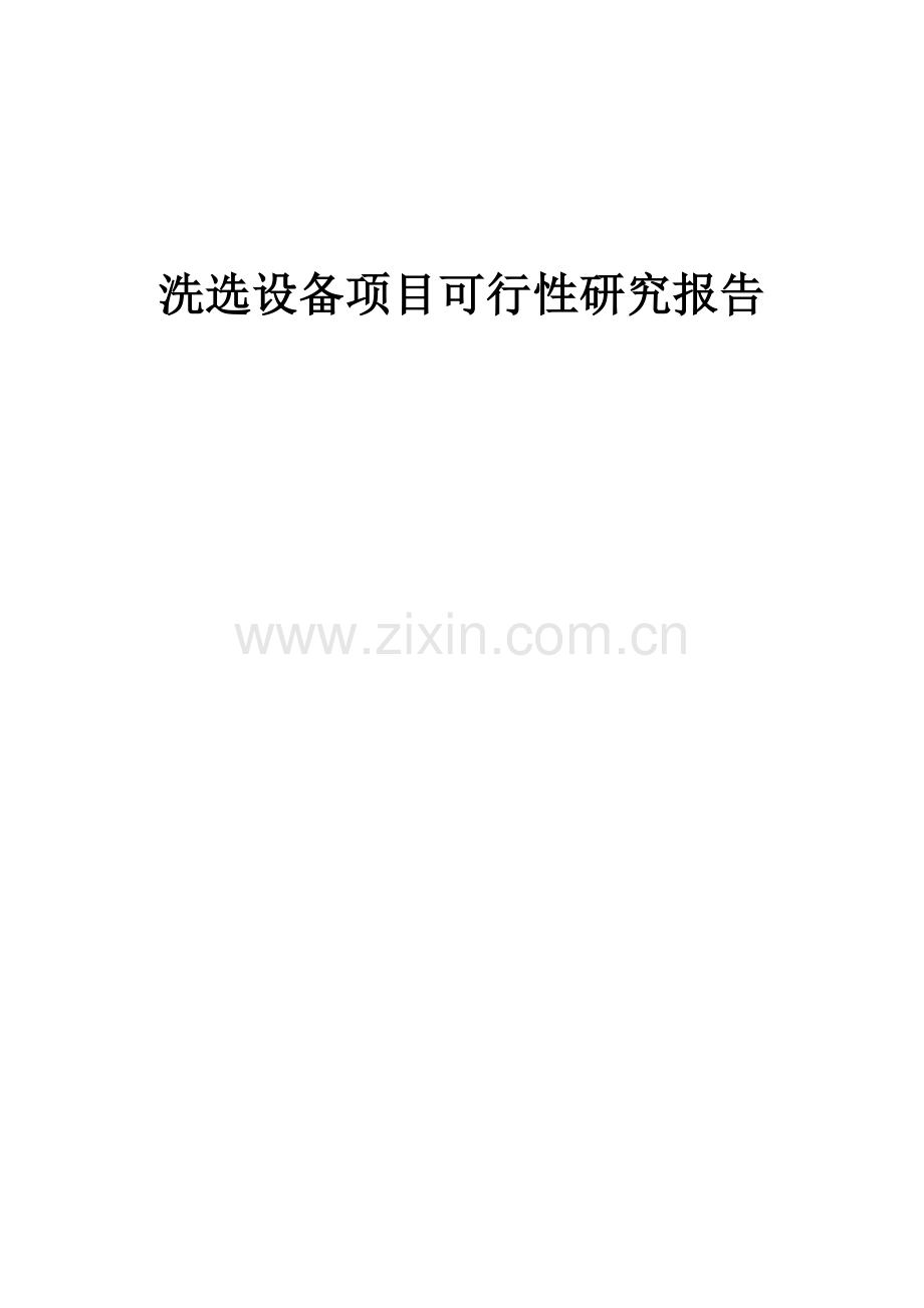 洗选设备项目可行性研究报告.docx_第1页