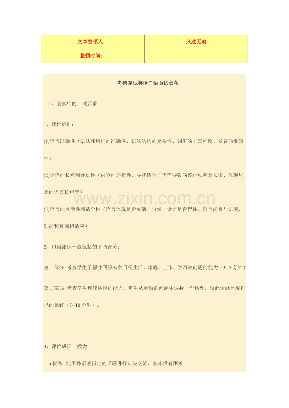 2024年考研复试英语口语面试必备.doc_第1页