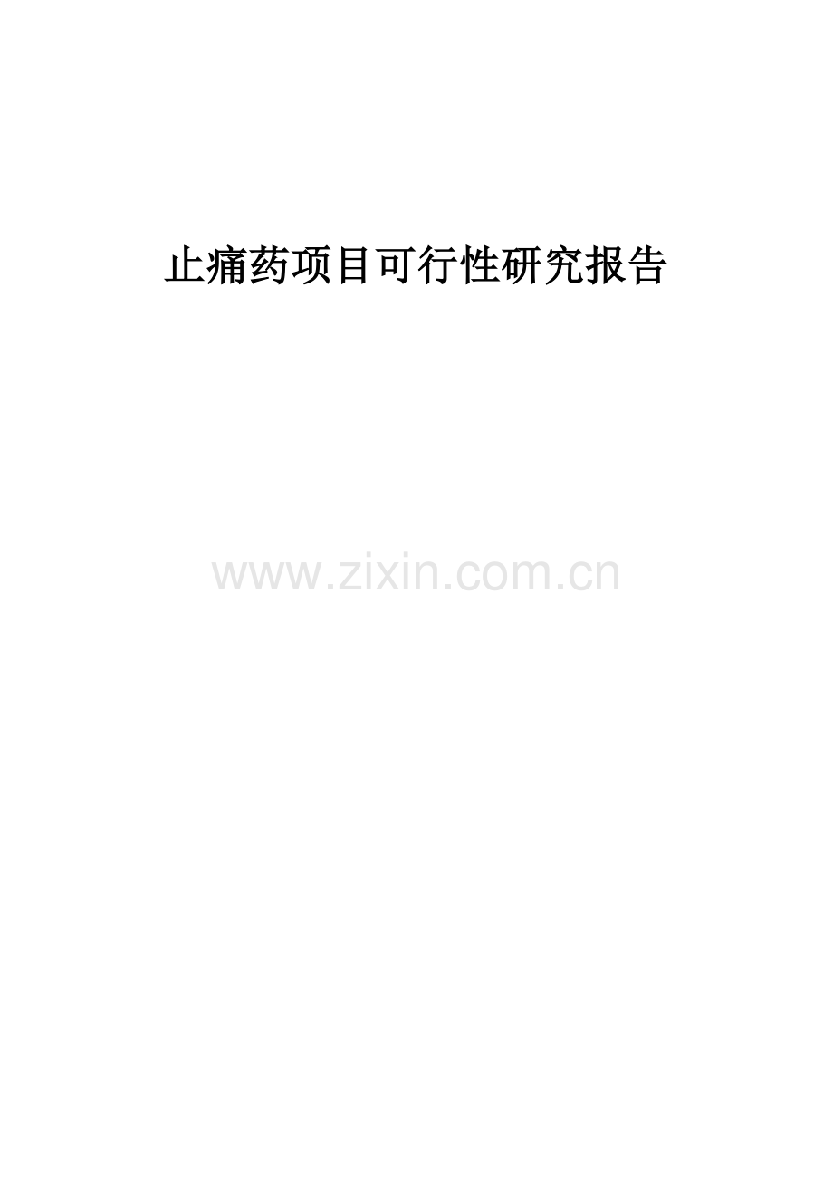 止痛药项目可行性研究报告.docx_第1页