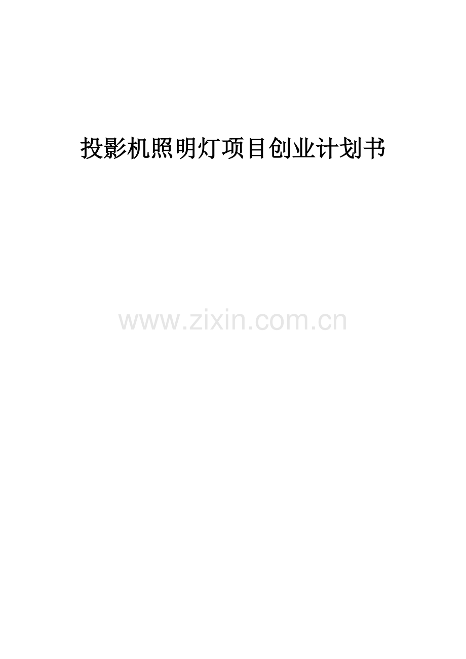 投影机照明灯项目创业计划书.docx_第1页