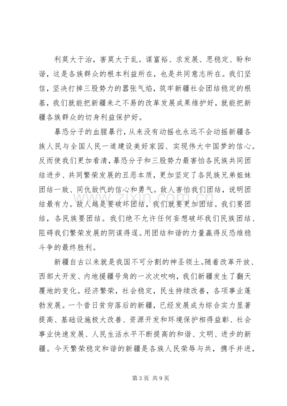 民族团结维护社会稳定演讲致辞稿6篇.docx_第3页