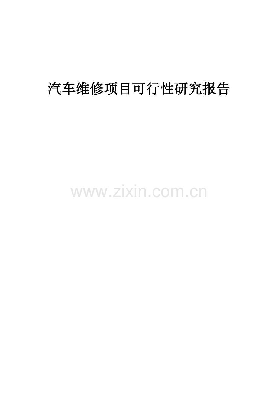 汽车维修项目可行性研究报告.docx_第1页