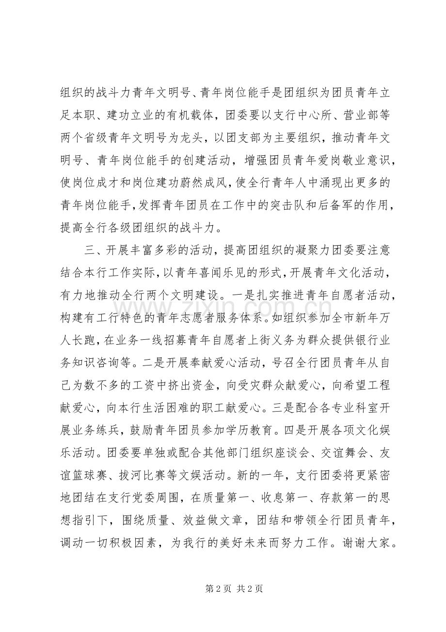 银行支行团委书记竞职演讲致辞稿.docx_第2页