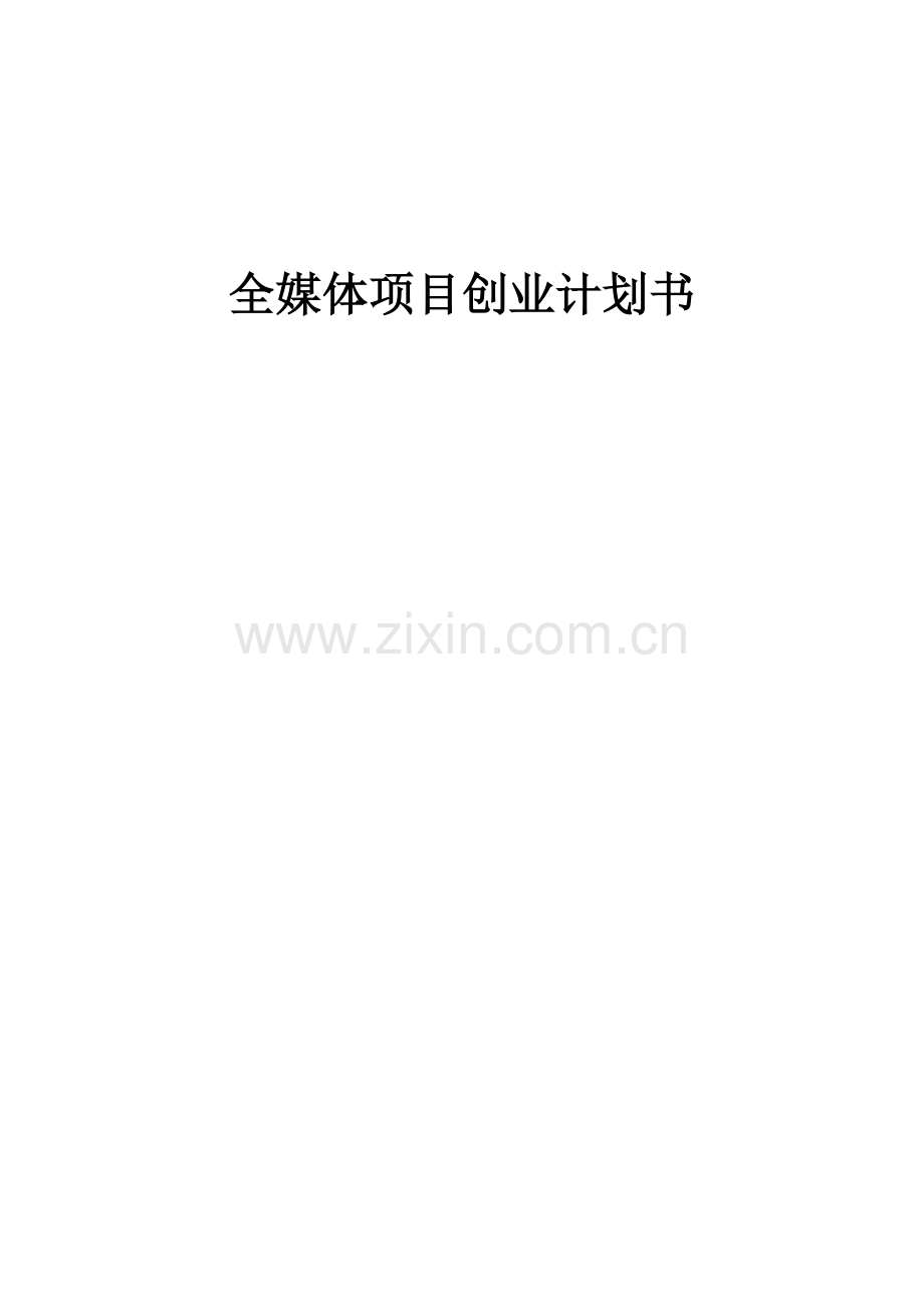 全媒体项目创业计划书.docx_第1页