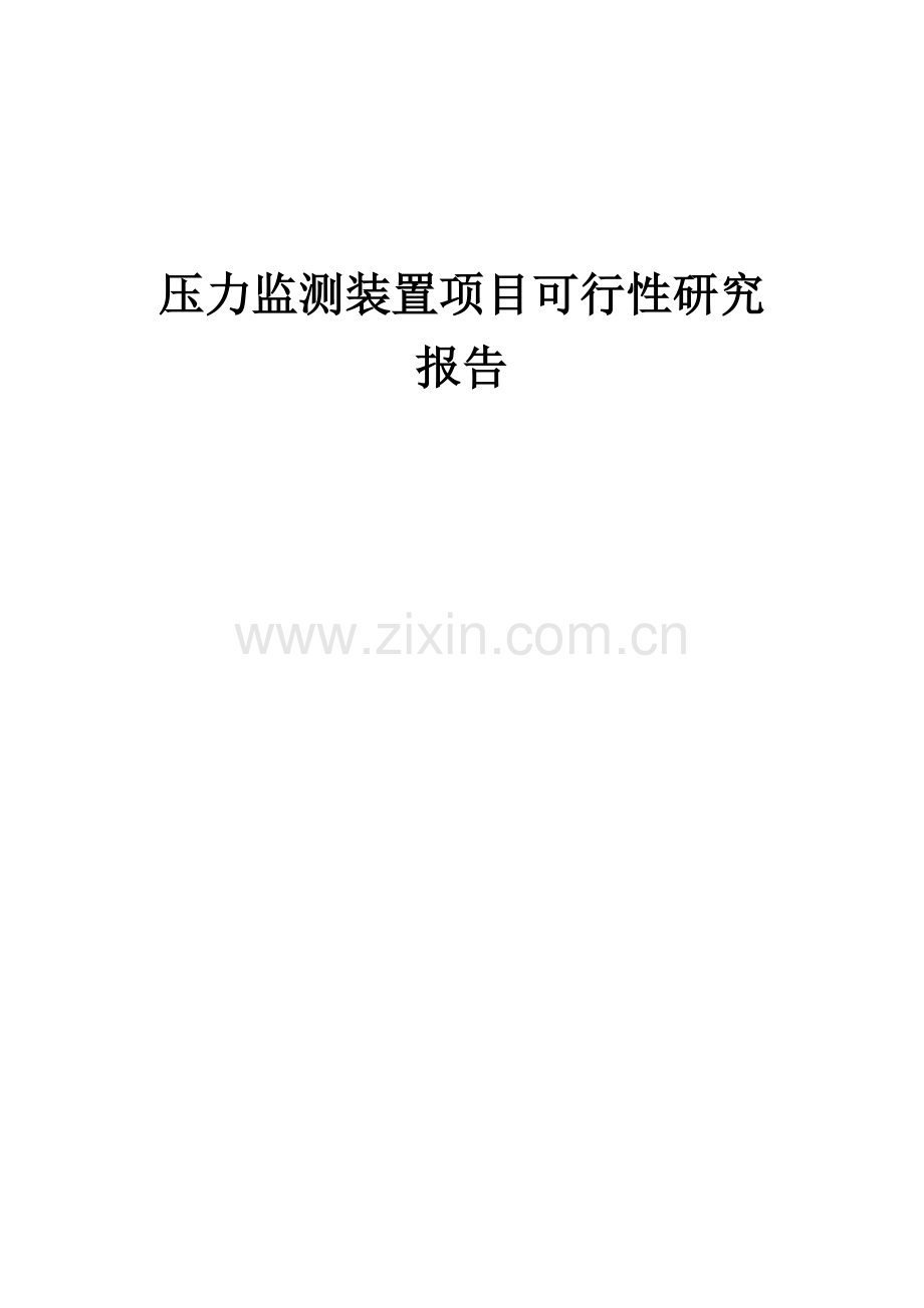 压力监测装置项目可行性研究报告.docx_第1页