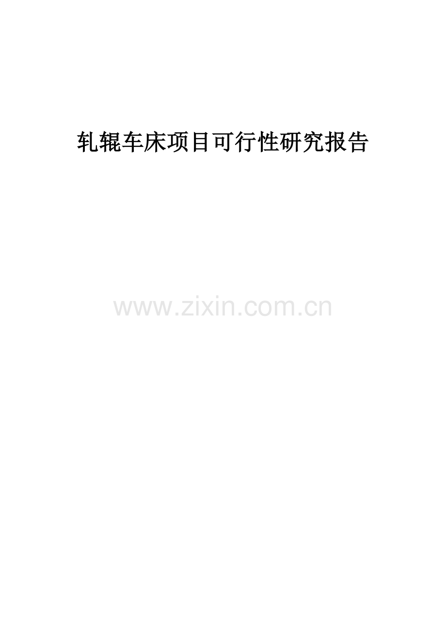 轧辊车床项目可行性研究报告.docx_第1页