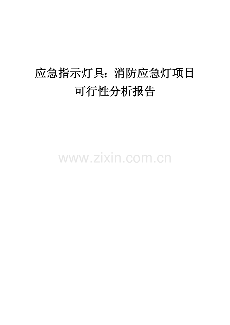 应急指示灯具：消防应急灯项目可行性分析报告.docx_第1页