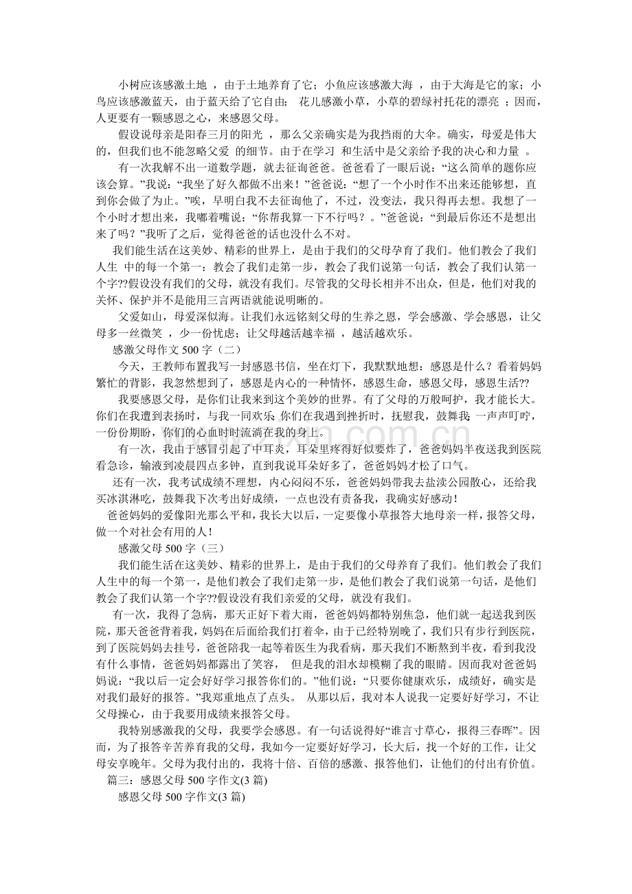 感恩母亲作文500字.doc_第3页