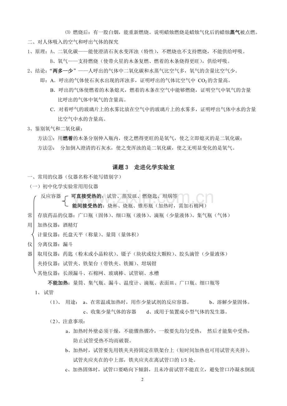 九年级上册化学知识点总复习.doc_第2页