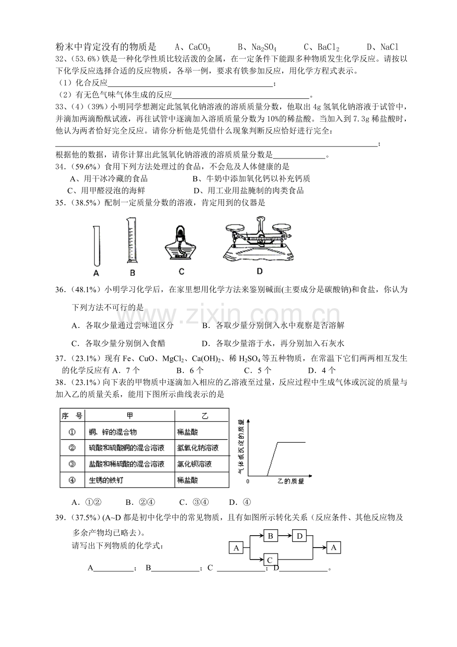 初三化学中考总复习易错题集.doc_第3页