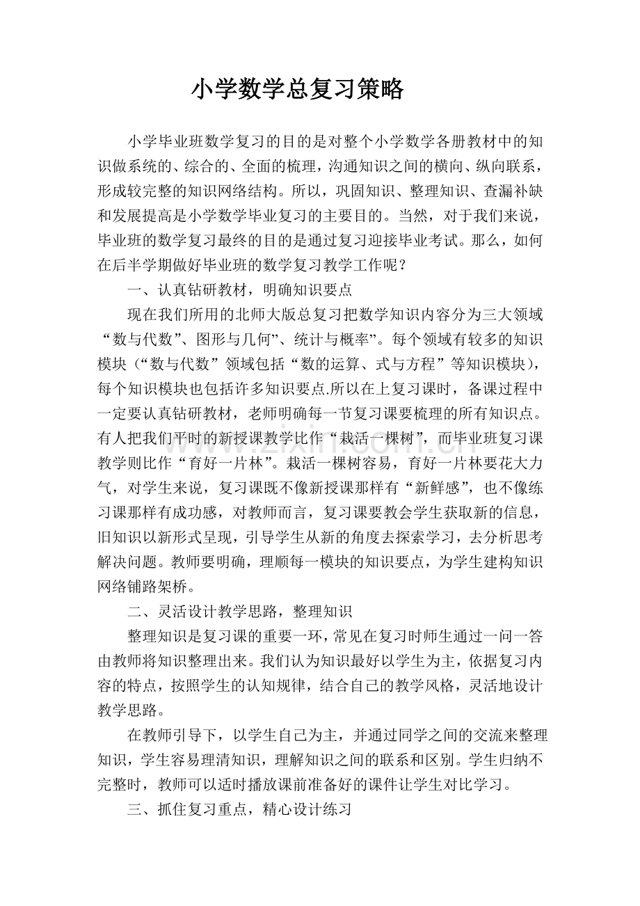 小学数学总复习策略.doc_第1页