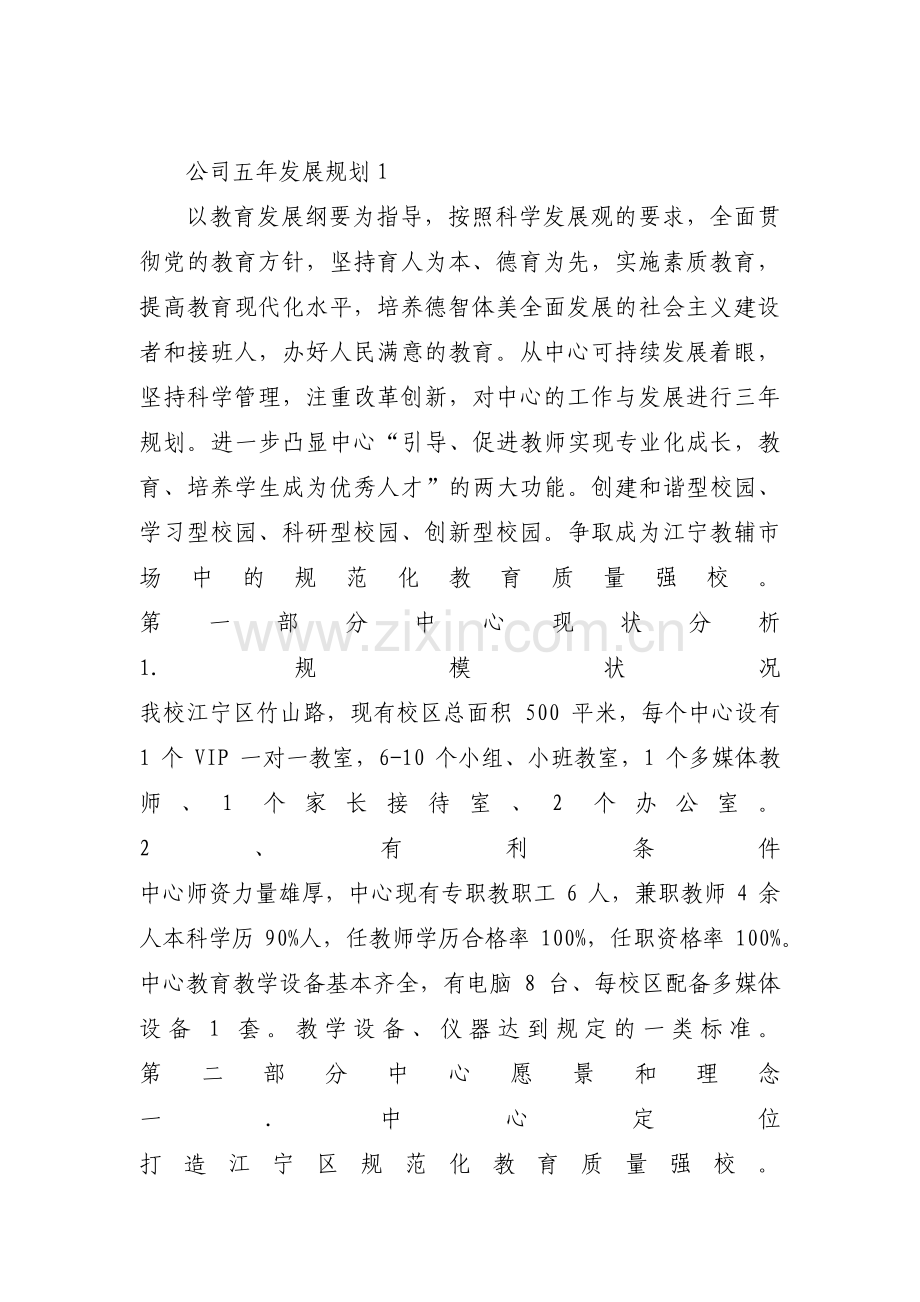 公司五年发展规划十三篇.pdf_第1页