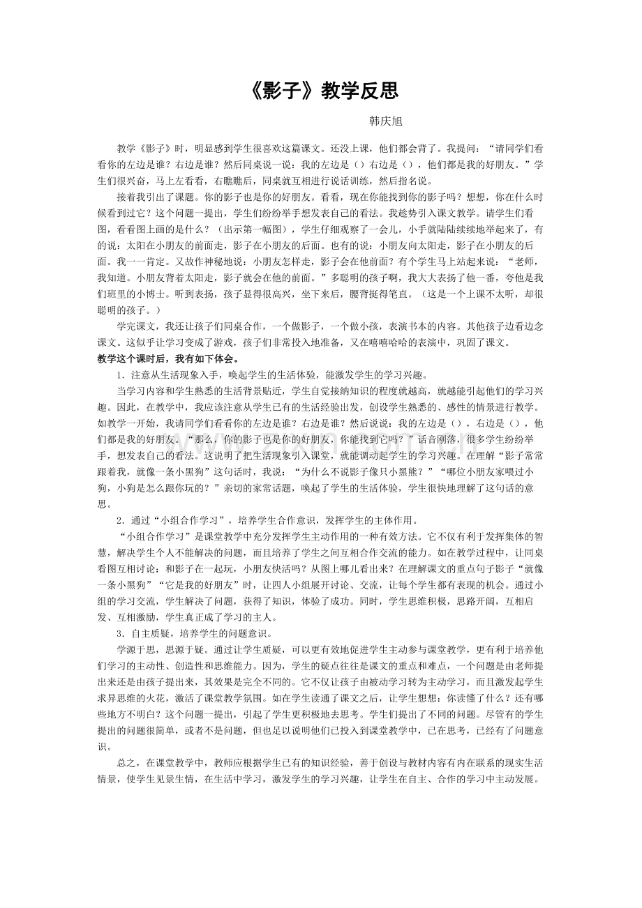 《影子》教案、说课、反思.doc_第2页