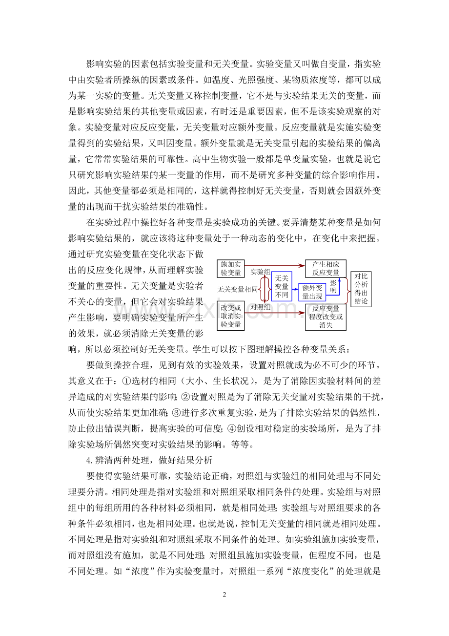 中学生物学实验设计及其试题解答的关键.doc_第2页