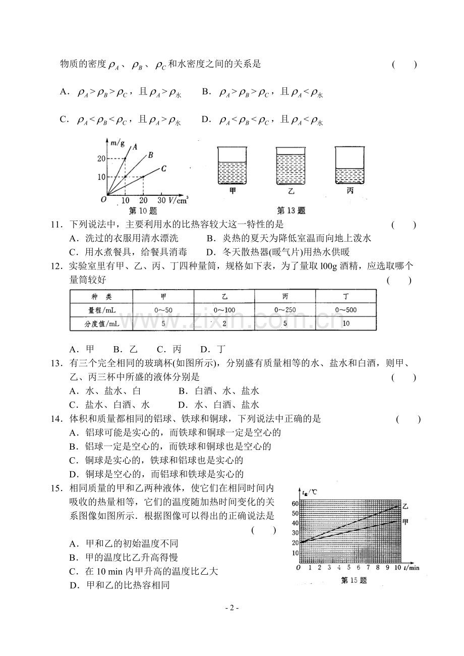 第六章物质的物理属性单元测试卷.doc_第2页