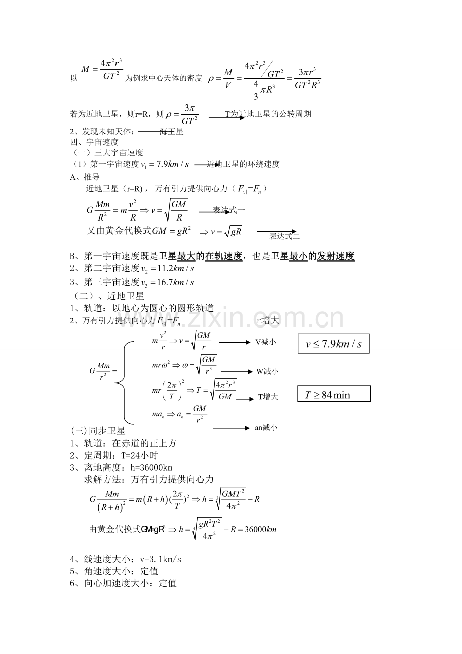 第六章万有引力与航天知识点.doc_第2页