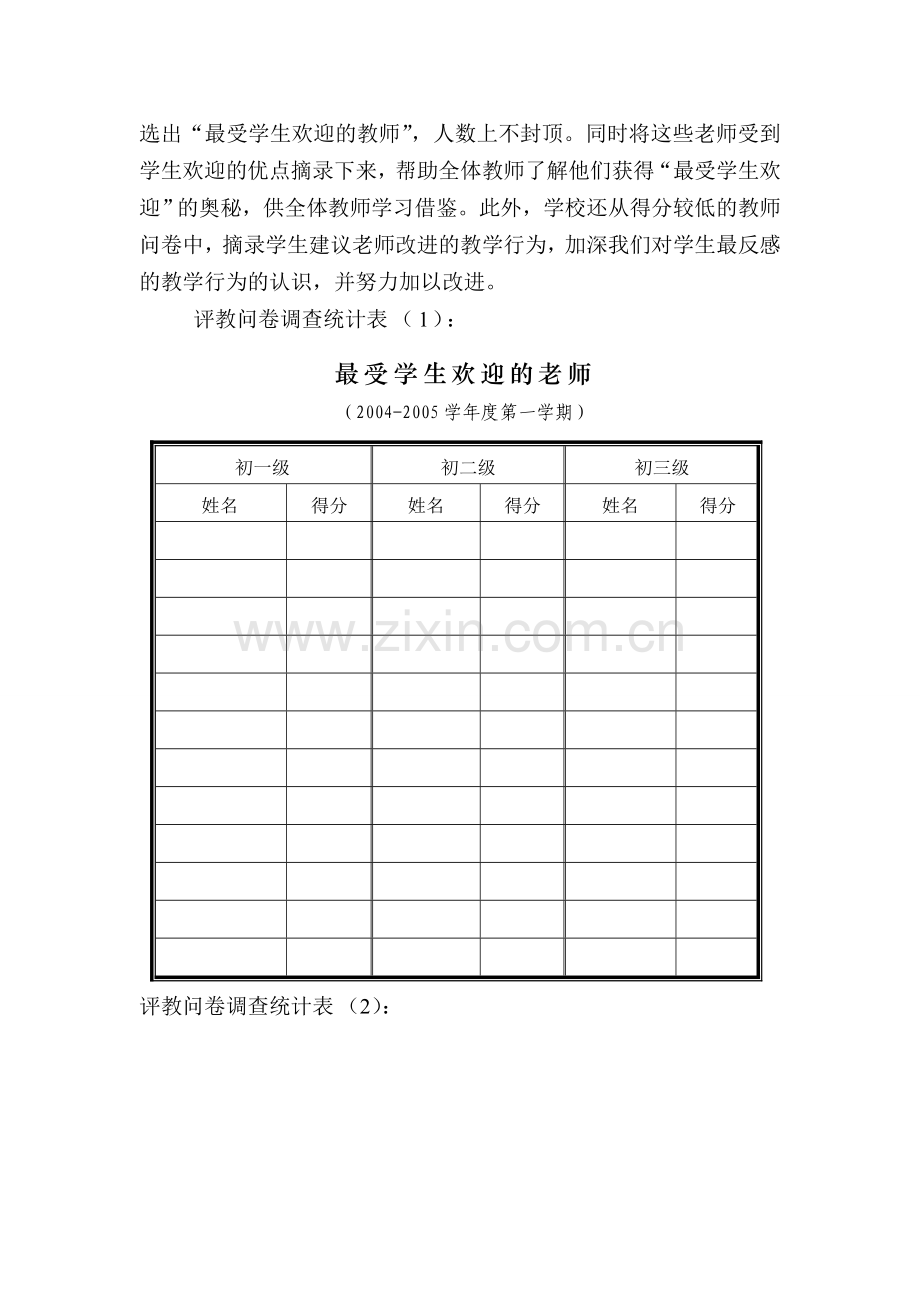 评教问卷调查表制作如下.doc_第2页