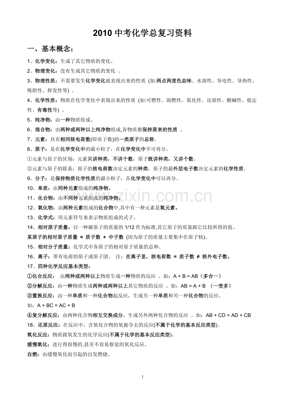 中考化学冲刺复习资料.doc_第1页