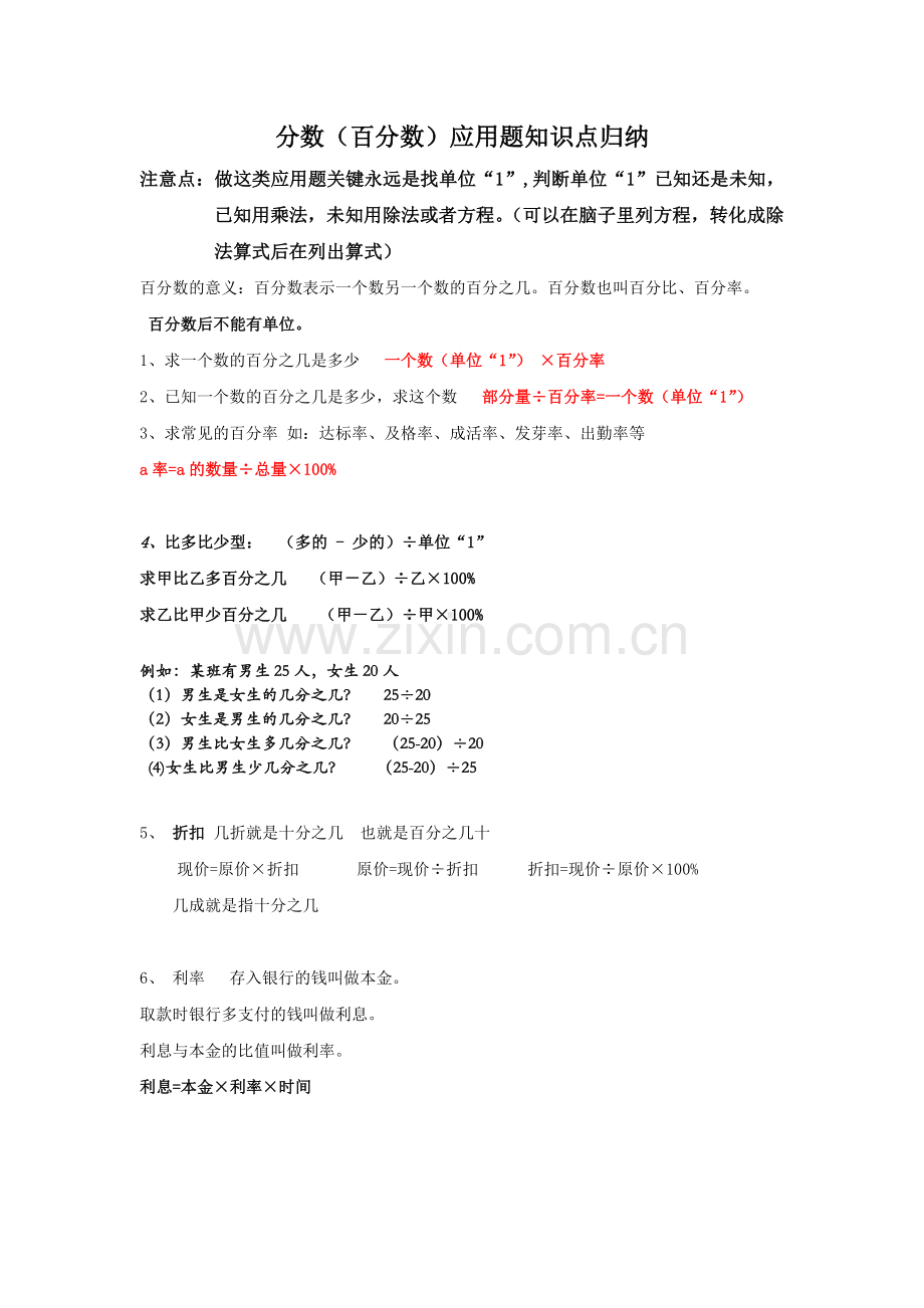 百分数应用题知识点归纳.doc_第1页