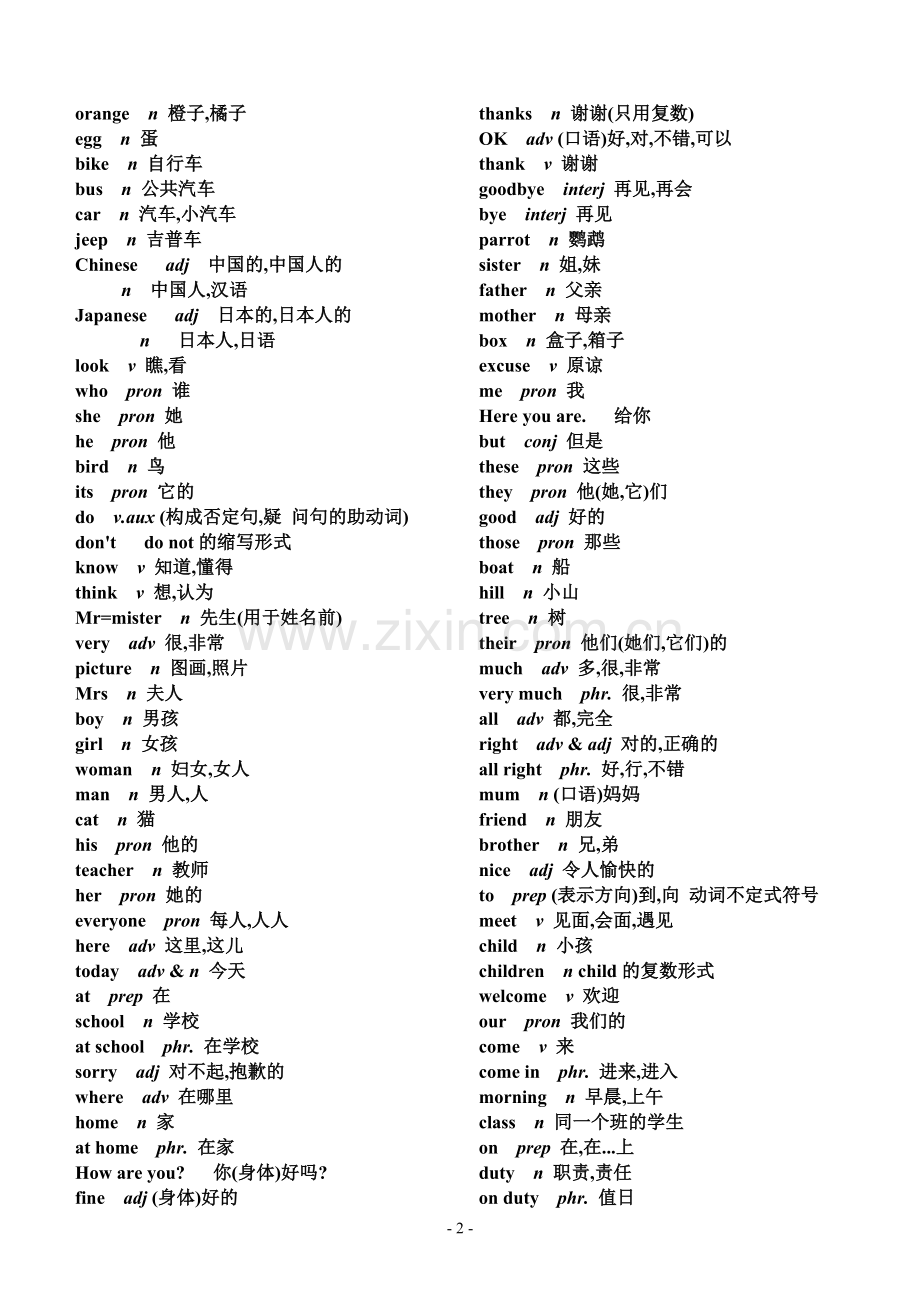 初中英语单词表汇总_单词大全(不含音标).doc_第2页