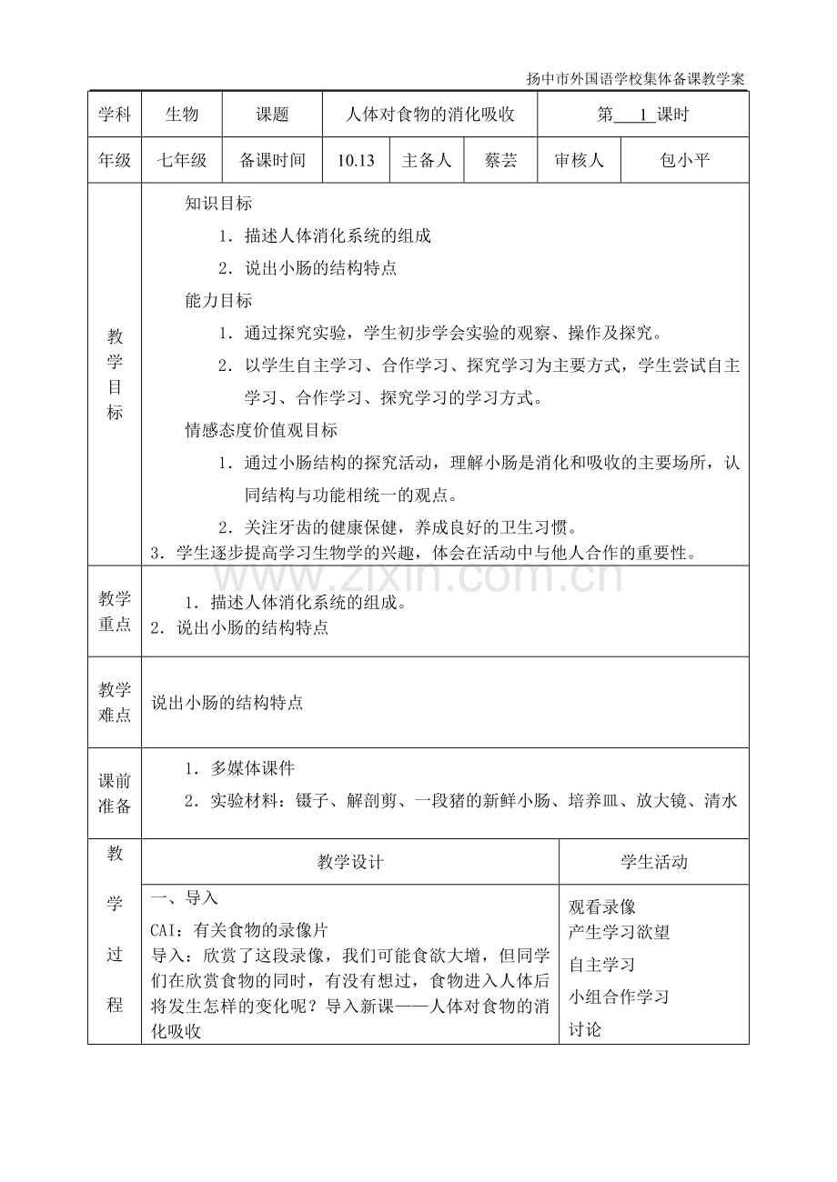 人体对食物消化和吸收.doc_第1页