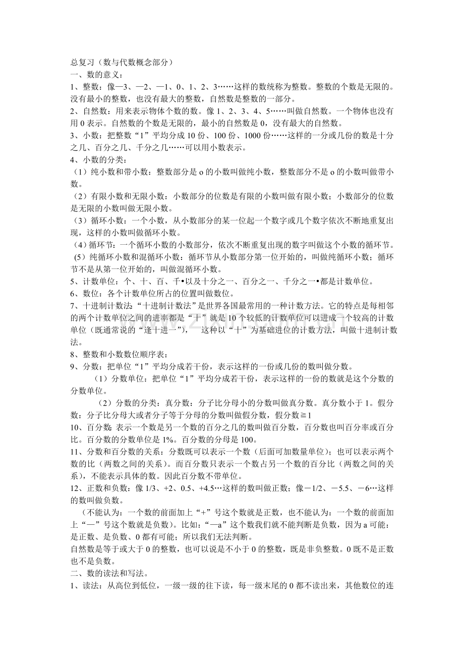 数与代数知识点大全.doc_第1页