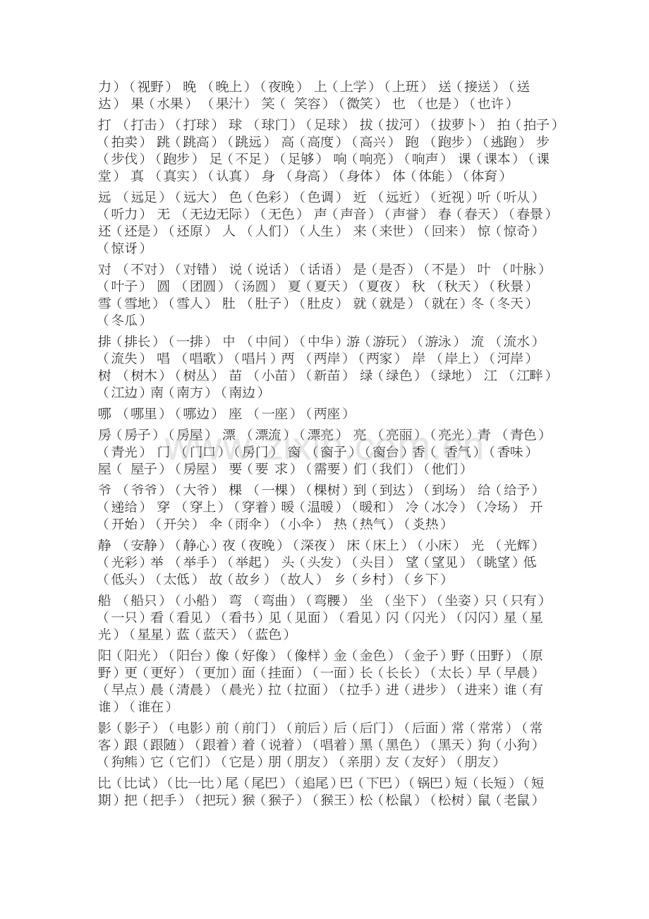 人教版小学语文一年级上册生字表及组词.docx_第2页