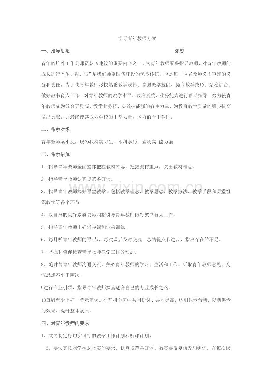 指导青年教师方案.doc_第1页