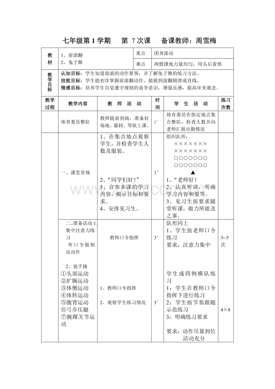 前滚翻教案设计.doc_第1页