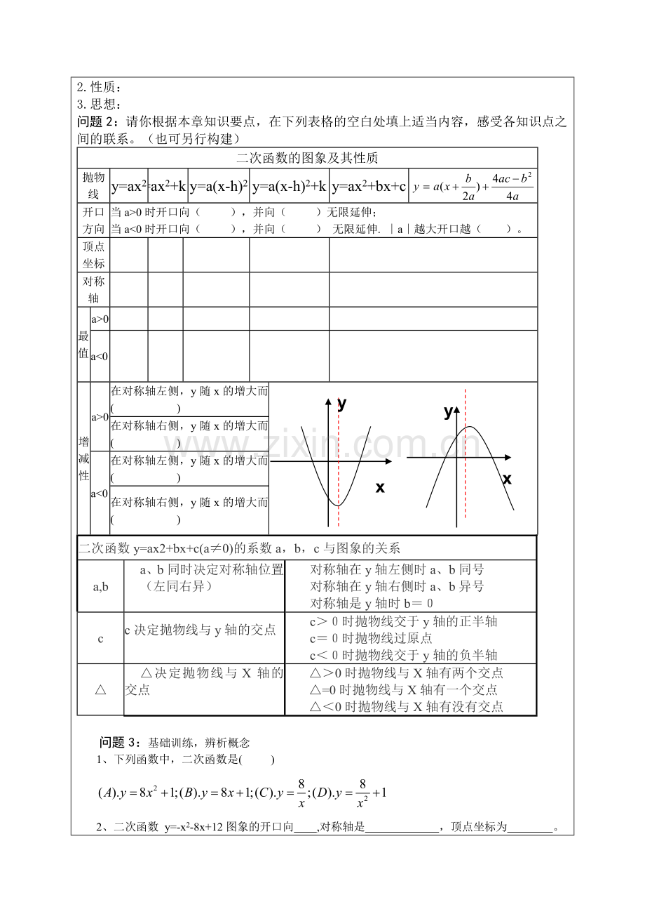 二次函数复习课教学设计.doc_第2页