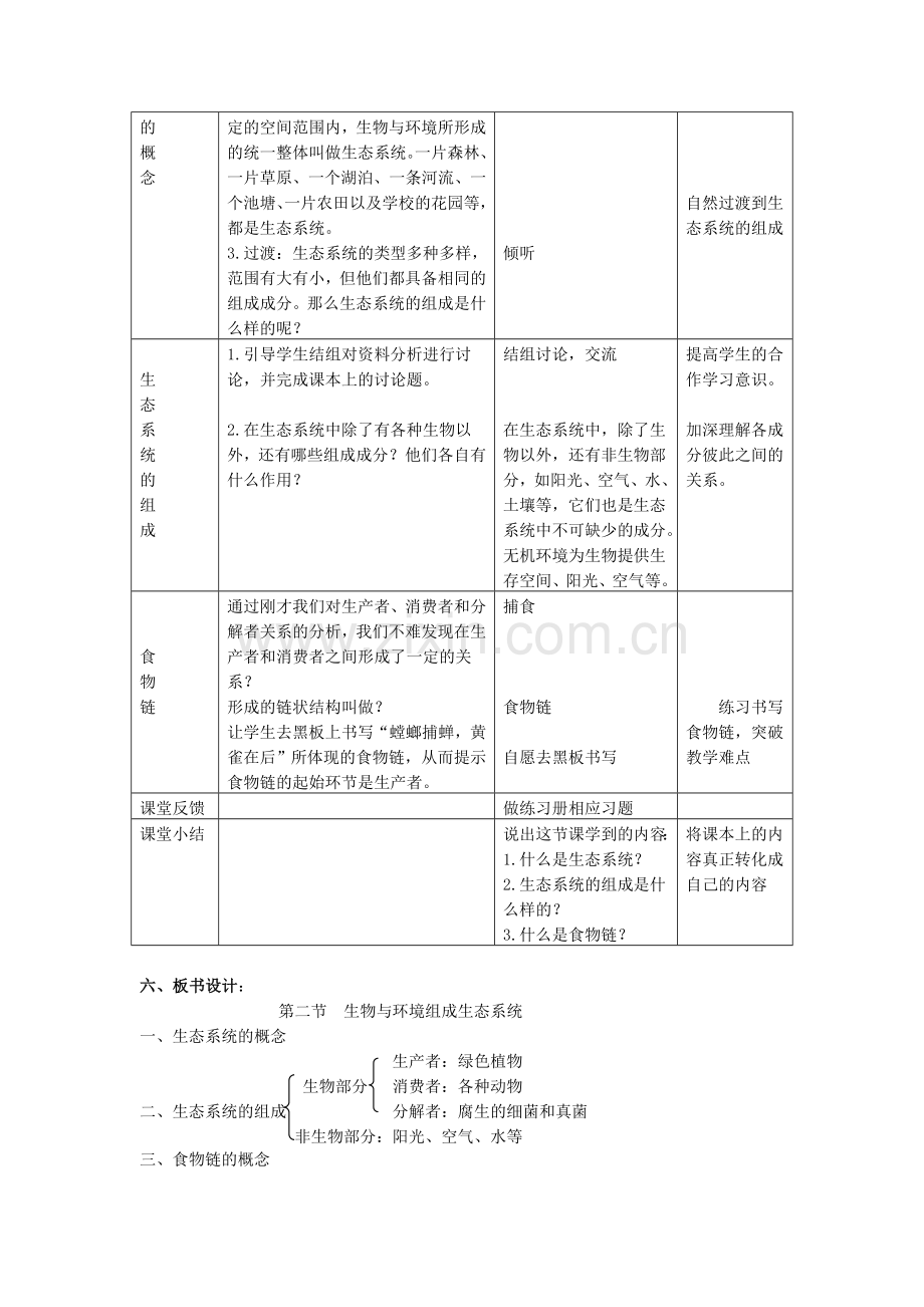 第二节_生物与环境组成生态系统教学设计.doc_第2页