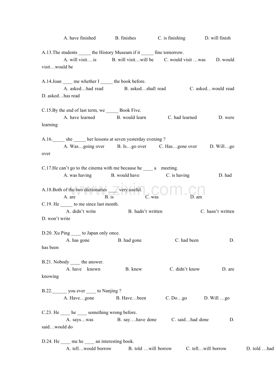 初中英语综合时态练习.doc_第2页