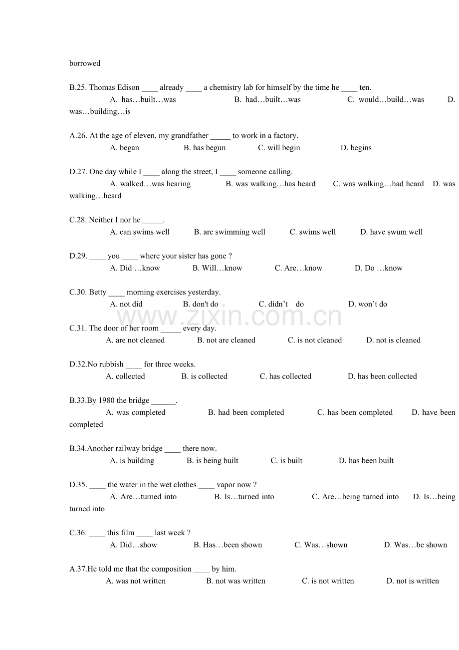 初中英语综合时态练习.doc_第3页