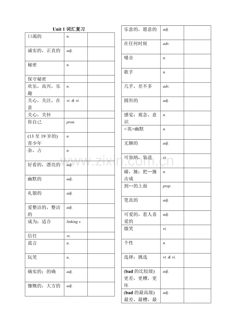 八上词汇复习.doc_第1页