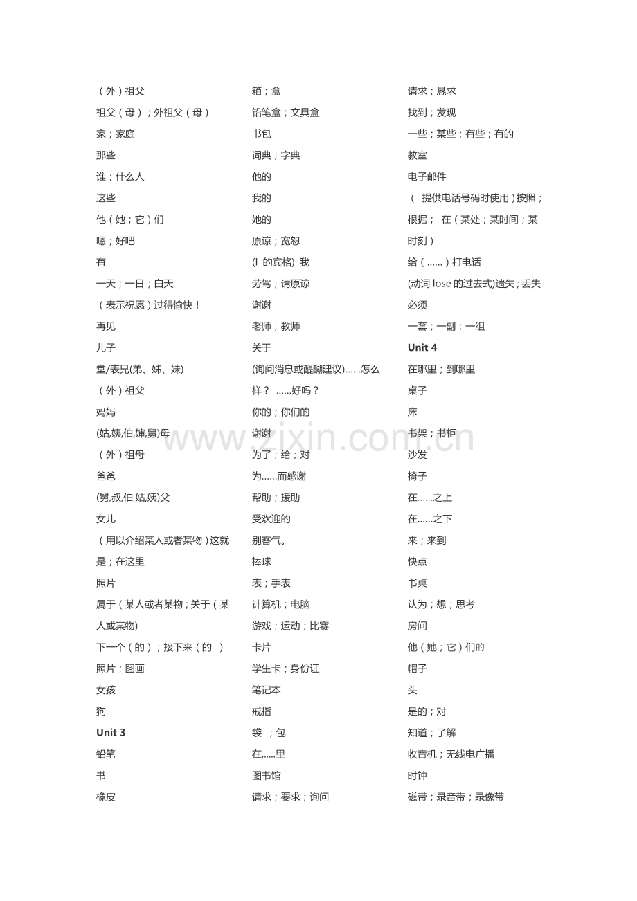 七年级单词听写汉译英.doc_第2页