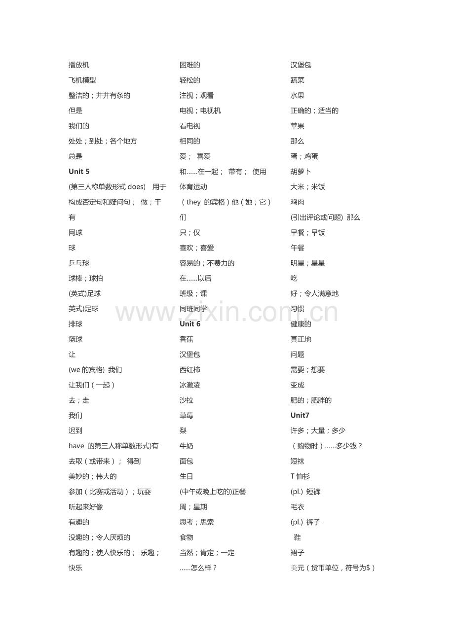 七年级单词听写汉译英.doc_第3页