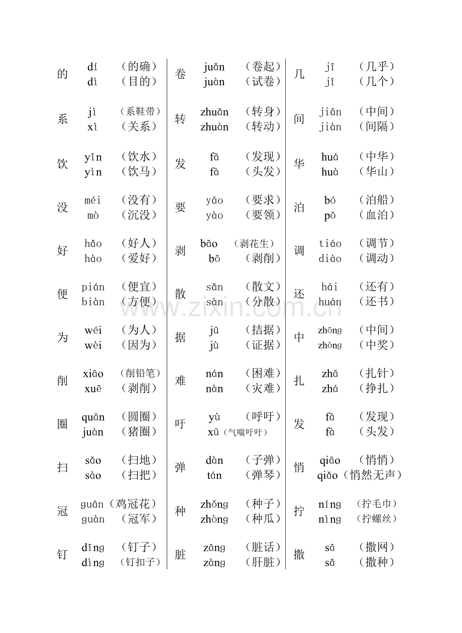 四年级语文下多音字练习.doc_第2页