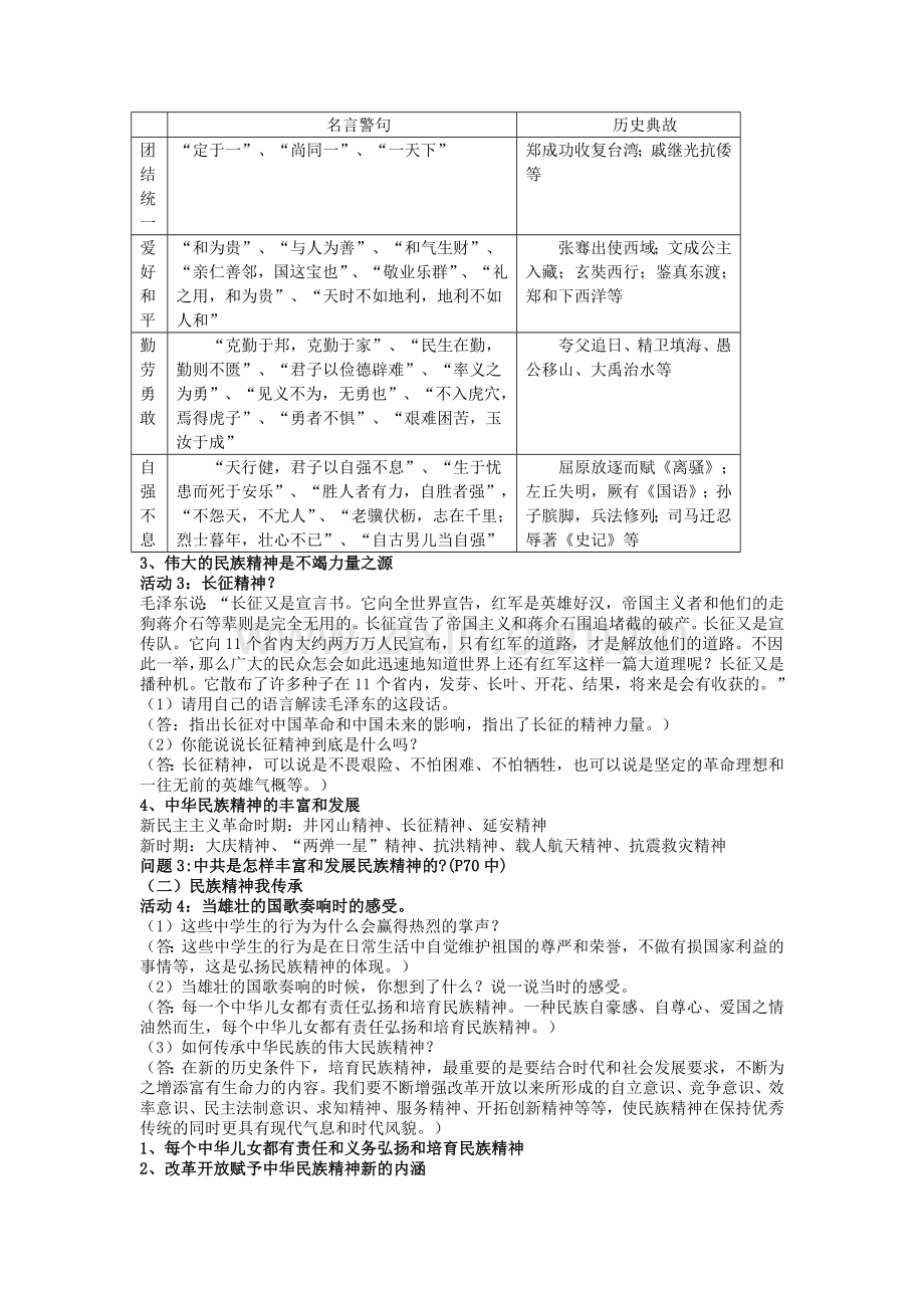 第五课第二框弘扬和培育民族精神.doc_第2页