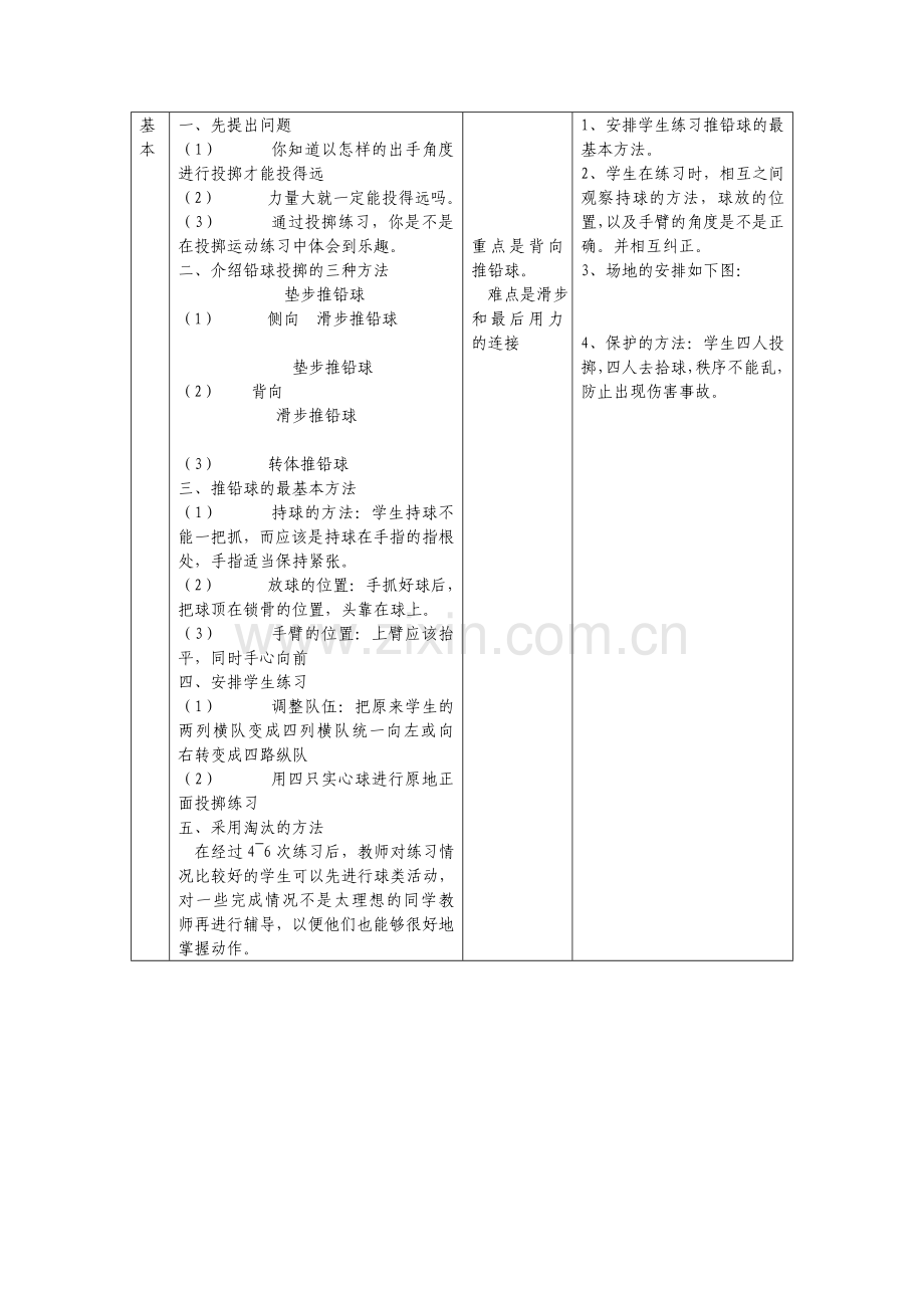 女生侧向滑步推铅球教学设计.doc_第2页