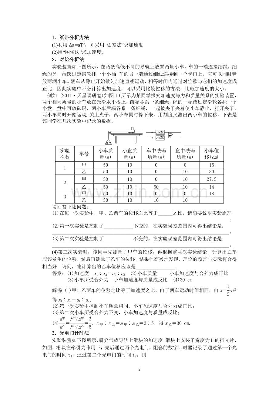 《探究加速度与物体质量、物体受力的关系》实验分析.doc_第2页