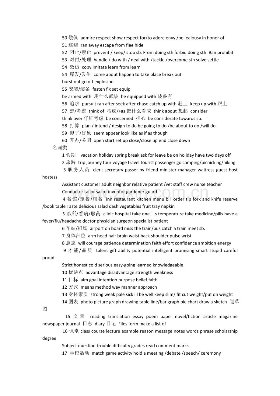 高考英语完形填空常考词汇.doc_第3页