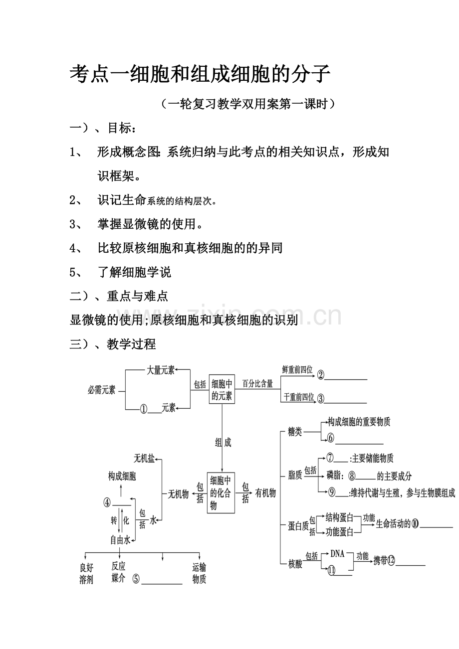 考点一细胞和组成细胞的分子.doc_第1页