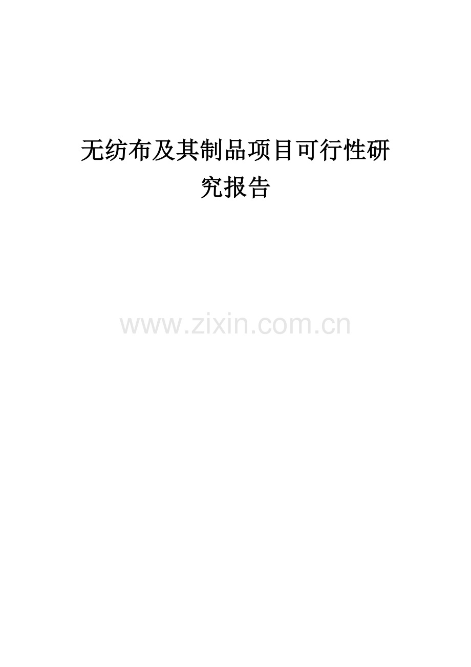 无纺布及其制品项目可行性研究报告.docx_第1页