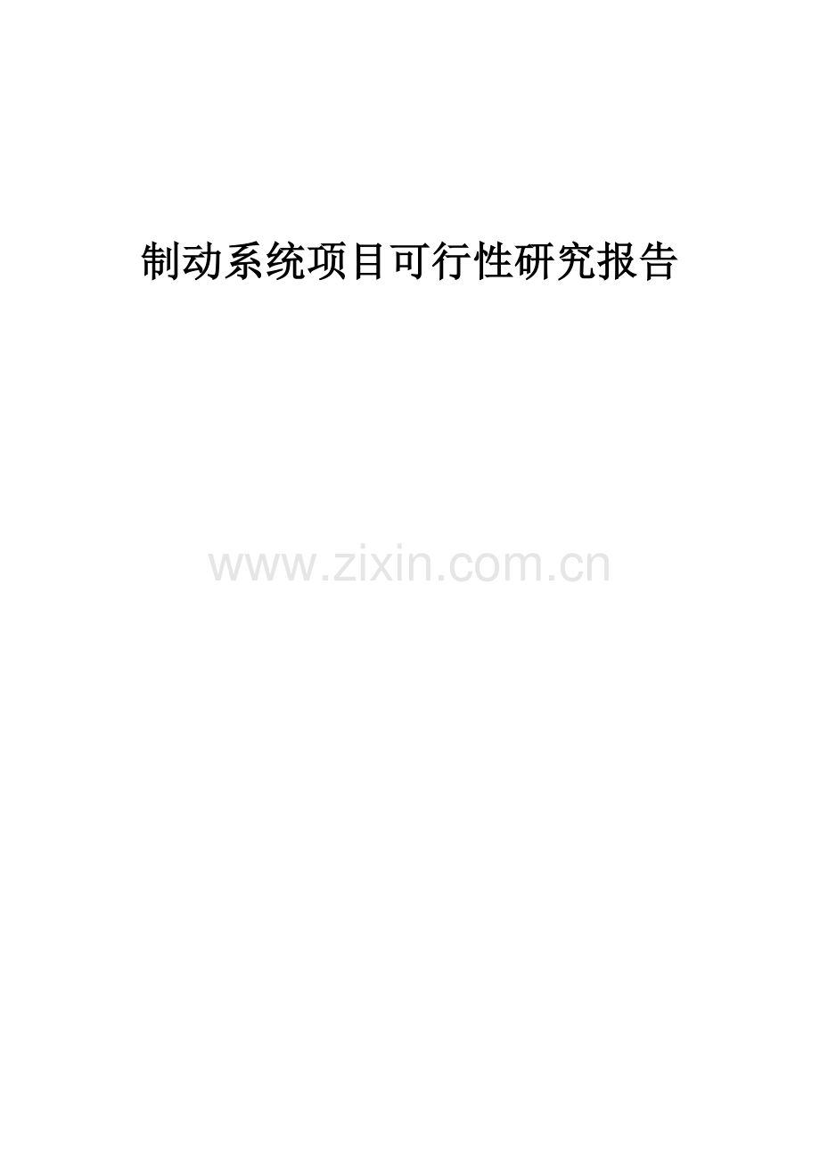 制动系统项目可行性研究报告.docx_第1页