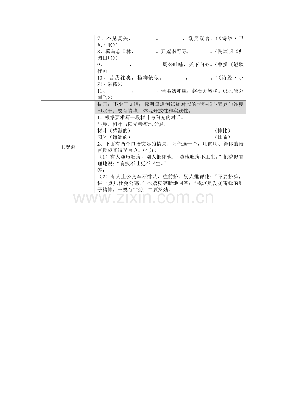 【作业表单】单元或主题测试题 (2).doc_第2页