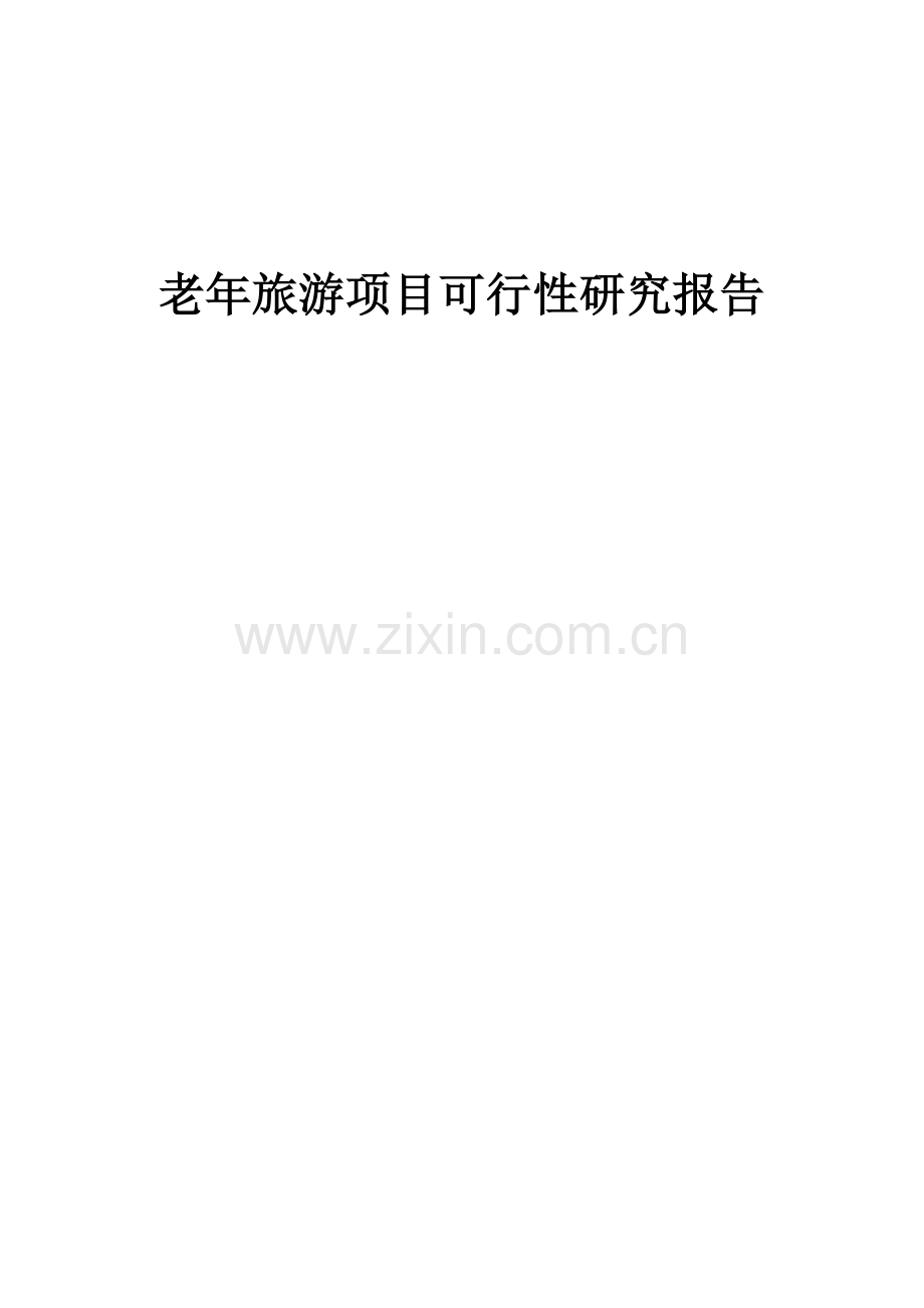 老年旅游项目可行性研究报告.docx_第1页