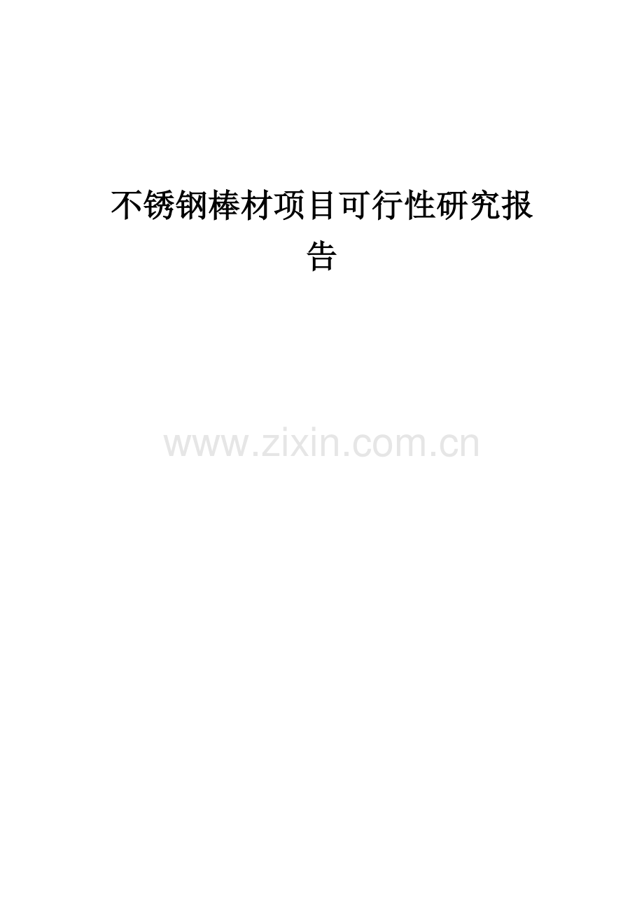 不锈钢棒材项目可行性研究报告.docx_第1页