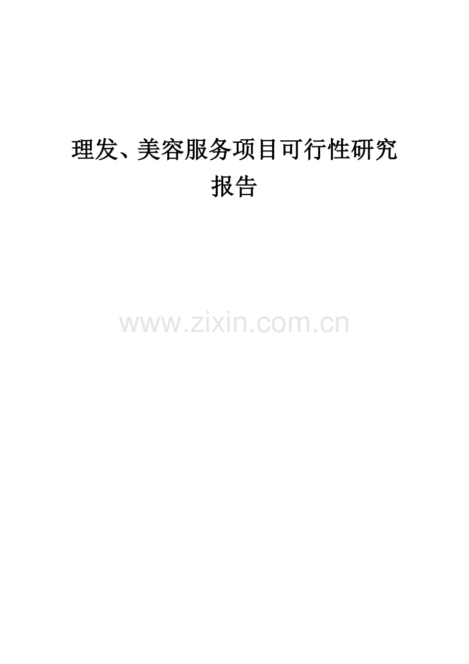 理发、美容服务项目可行性研究报告.docx_第1页