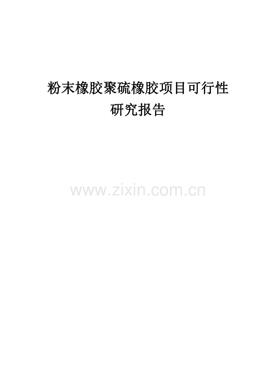 粉末橡胶聚硫橡胶项目可行性研究报告.docx_第1页