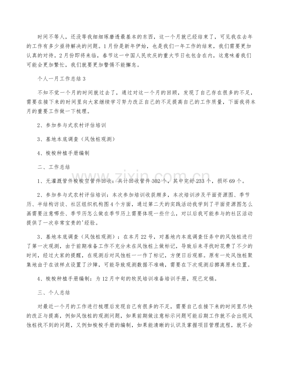 个人一月工作总结.pdf_第3页